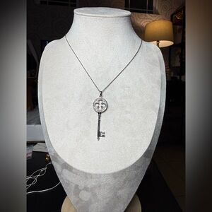 Silver Key Pendant Necklace - Women Jewelry